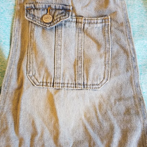 Lei Distressed Overall Jean Shorts JUNIORS Medium - Picture 4 of 12